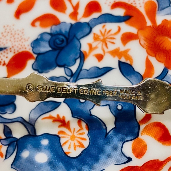 S14-Vintage Silverplate 1987 Blue Delft Eagle USA Land of the Free Spoon - Picture 6 of 8